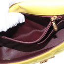 CHANEL Matelasse Chain Shoulder Bag Cotton Yellow Gold CC Auth 156510V-23