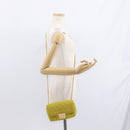 CHANEL Matelasse Chain Shoulder Bag Cotton Yellow Gold CC Auth 156510V-25