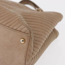 CHANEL Chain V stitch Shoulder Bag Lamb Skin Beige Gold CC Auth 156512-14