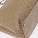 CHANEL Chain V stitch Shoulder Bag Lamb Skin Beige Gold CC Auth 156512-15