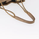CHANEL Chain V stitch Shoulder Bag Lamb Skin Beige Gold CC Auth 156512-7
