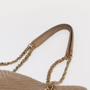 CHANEL Chain V stitch Shoulder Bag Lamb Skin Beige Gold CC Auth 156512-8