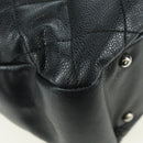 CHANEL Matelasse Chain Shoulder Bag Caviar Skin Black Silver CC Auth 156514V-16