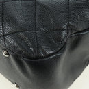CHANEL Matelasse Chain Shoulder Bag Caviar Skin Black Silver CC Auth 156514V-17