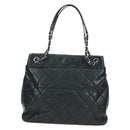 CHANEL Matelasse Chain Shoulder Bag Caviar Skin Black Silver CC Auth 156514V-2
