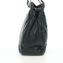 CHANEL Matelasse Chain Shoulder Bag Caviar Skin Black Silver CC Auth 156514V-3