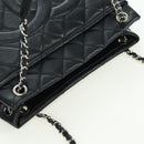 CHANEL Matelasse Chain Shoulder Bag Caviar Skin Black Silver CC Auth 156514V-5