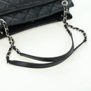 CHANEL Matelasse Chain Shoulder Bag Caviar Skin Black Silver CC Auth 156514V-7