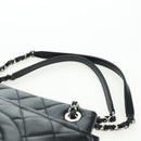 CHANEL Matelasse Chain Shoulder Bag Caviar Skin Black Silver CC Auth 156514V-8