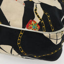 CHANEL Shoulder Bag Canvas Black Gold CC Auth 156515-10