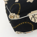 CHANEL Shoulder Bag Canvas Black Gold CC Auth 156515-13