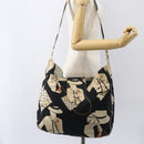 CHANEL Shoulder Bag Canvas Black Gold CC Auth 156515-21