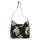 CHANEL Shoulder Bag Canvas Black Gold CC Auth 156515-3