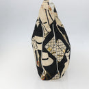 CHANEL Shoulder Bag Canvas Black Gold CC Auth 156515-4