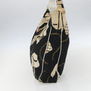 CHANEL Shoulder Bag Canvas Black Gold CC Auth 156515-5