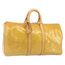 LOUIS VUITTON Monogram Vernis Mercer Boston Bag Beige M91000 LV Auth 156517-1