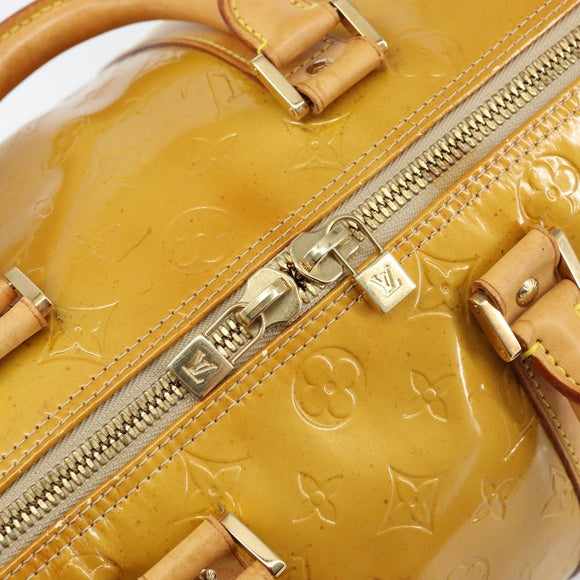 LOUIS VUITTON Monogram Vernis Mercer Boston Bag Beige M91000 LV Auth 156517