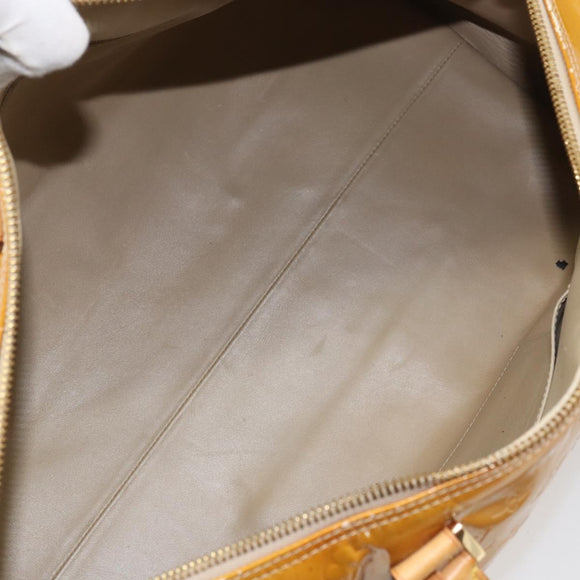 LOUIS VUITTON Monogram Vernis Mercer Boston Bag Beige M91000 LV Auth 156517