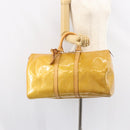 LOUIS VUITTON Monogram Vernis Mercer Boston Bag Beige M91000 LV Auth 156517-25