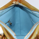 LOUIS VUITTON Monogram Vernis Houston Hand Bag Baby Blue M91005 LV Auth 156520-21