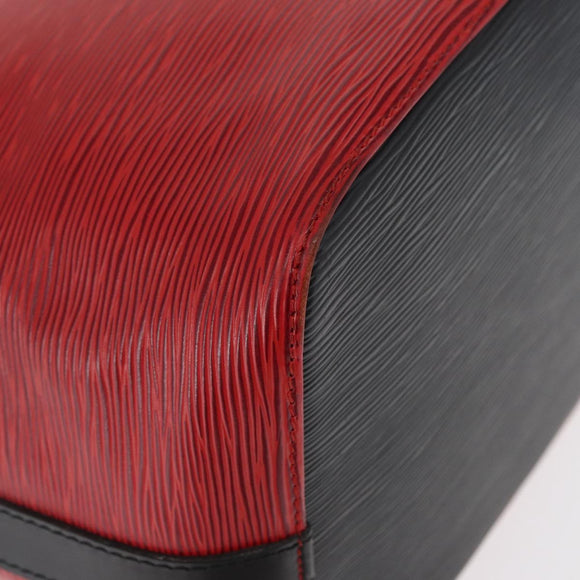LOUIS VUITTON Epi Petit Noe Umhängetasche Bicolor Schwarz Rot M44017 LV Auth 156533