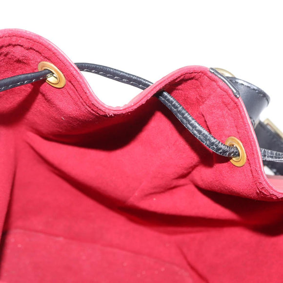 LOUIS VUITTON Epi Petit Noe Umhängetasche Bicolor Schwarz Rot M44017 LV Auth 156533