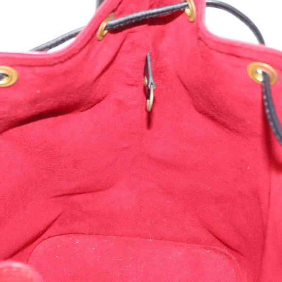 LOUIS VUITTON Epi Petit Noe Umhängetasche Bicolor Schwarz Rot M44017 LV Auth 156533