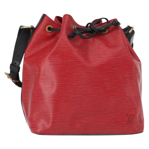 LOUIS VUITTON Epi Petit Noe Umhängetasche Bicolor Schwarz Rot M44017 LV Auth 156533