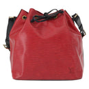 LOUIS VUITTON Epi Petit Noe Umhängetasche Bicolor Schwarz Rot M44017 LV Auth 156533-13