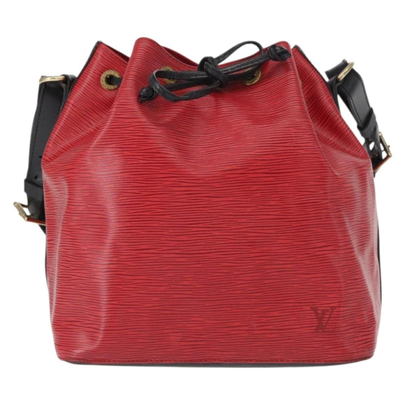 LOUIS VUITTON Epi Petit Noe Umhängetasche Bicolor Schwarz Rot M44017 LV Auth 156533