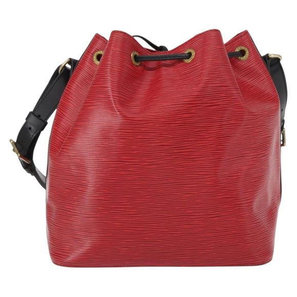 LOUIS VUITTON Epi Petit Noe Umhängetasche Bicolor Schwarz Rot M44017 LV Auth 156533