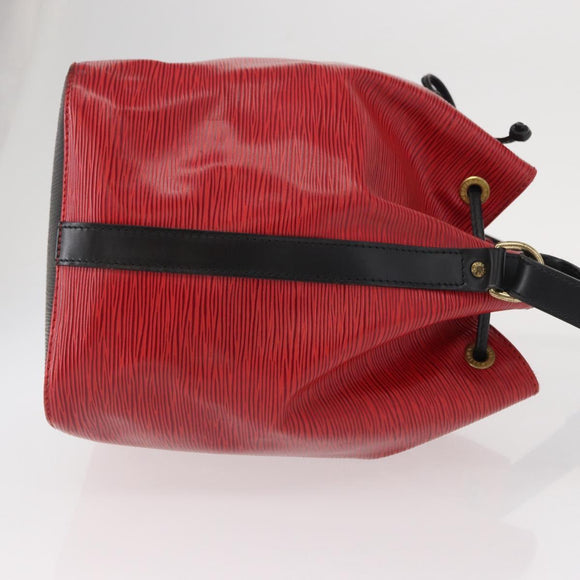 LOUIS VUITTON Epi Petit Noe Umhängetasche Bicolor Schwarz Rot M44017 LV Auth 156533