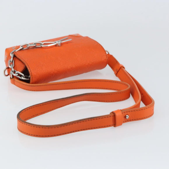 LOUIS VUITTON Taurillon Clemence Steamer Wearable Wallet Bag Orange Auth 156540