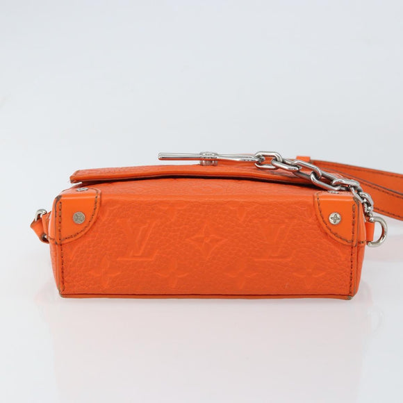 LOUIS VUITTON Taurillon Clemence Steamer Wearable Wallet Bag Orange Auth 156540