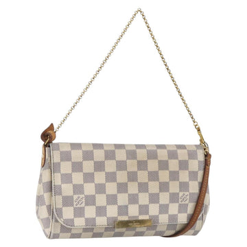 LOUIS VUITTON Damier Azur Favorit MM Shoulder Bag 2way N41275 LV Auth 156544