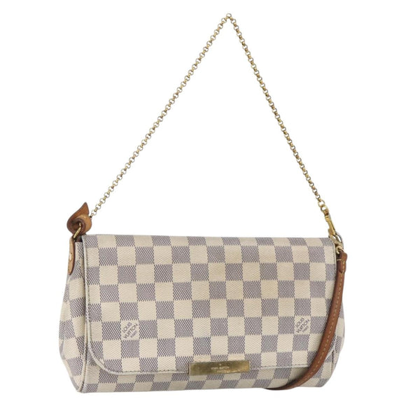 LOUIS VUITTON Damier Azur Favorit MM Shoulder Bag 2way N41275 LV Auth 156544