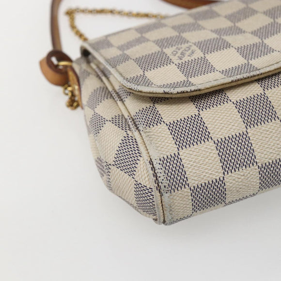 LOUIS VUITTON Damier Azur Favorit MM Shoulder Bag 2way N41275 LV Auth 156544