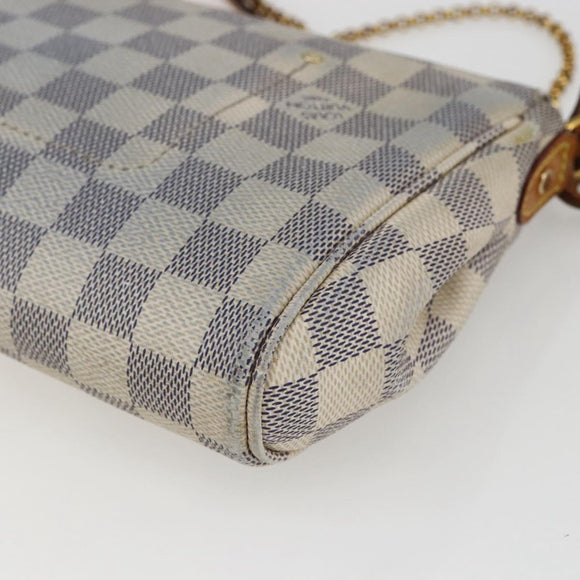 LOUIS VUITTON Damier Azur Favorit MM Shoulder Bag 2way N41275 LV Auth 156544