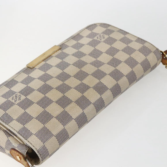 LOUIS VUITTON Damier Azur Favorit MM Shoulder Bag 2way N41275 LV Auth 156544