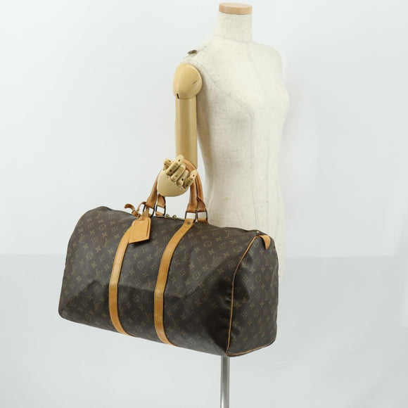 LOUIS VUITTON Monogram Keepall 50 Boston Bag M41426 LV Auth 156592