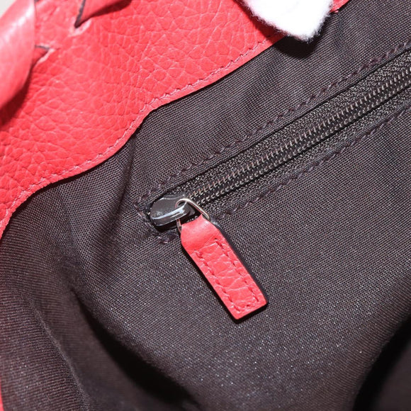 GUCCI Bamboo Indy Tote Bag Leather Outlet Red Gold 354665 Auth 156606