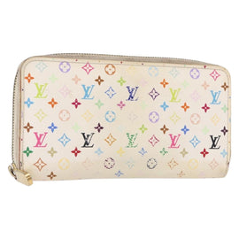 LOUIS VUITTON Monogram Multicolor Zippy Wallet Wallet White M60241 Auth 156622