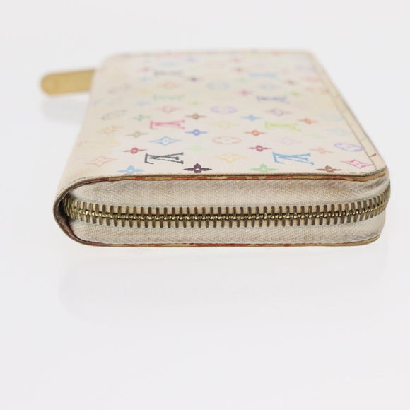 LOUIS VUITTON Monogram Multicolor Zippy Wallet Wallet White M60241 Auth 156622