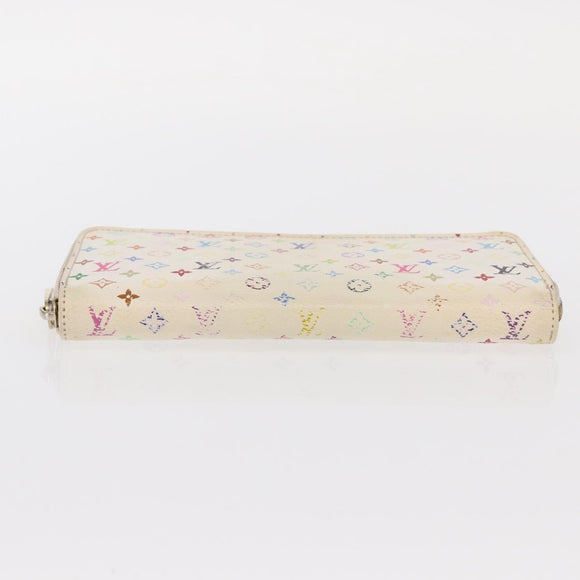 LOUIS VUITTON Monogram Multicolor Zippy Wallet Wallet White M60241 Auth 156622