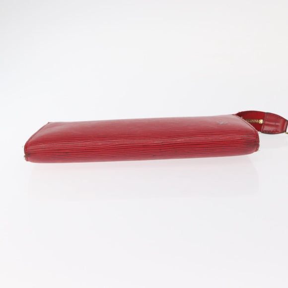 LOUIS VUITTON Epi Pochette Accessoires Pouch Red M52947 LV Auth 156623