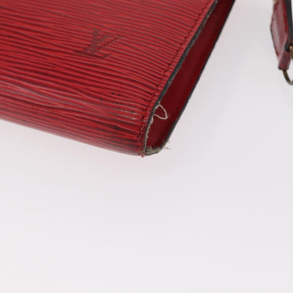 LOUIS VUITTON Epi Pochette Accessoires Pouch Red M52947 LV Auth 156623