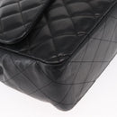 CHANEL Matelasse 30 Chain Shoulder Bag Lamb Skin Black Gold CC Auth 156627SAV-11