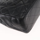 CHANEL Matelasse 30 Chain Shoulder Bag Lamb Skin Black Gold CC Auth 156627SAV-13