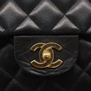 CHANEL Matelasse 30 Chain Shoulder Bag Lamb Skin Black Gold CC Auth 156627SAV-15