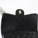 CHANEL Matelasse 30 Chain Shoulder Bag Lamb Skin Black Gold CC Auth 156627SAV-17